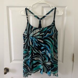 COCOREEF Black and Blue Floral Swim Top